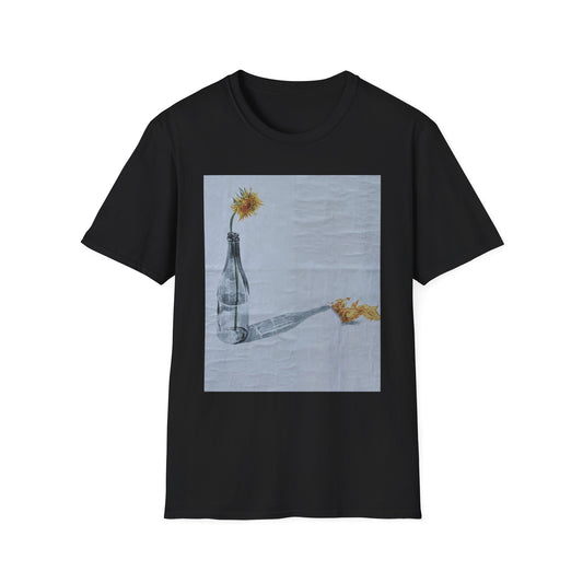 Artistic Floral Bottle T-Shirt for Creative Souls, Casual Wear, Gift for Art Lovers, Summer Fashion, Unique Graphic Tee