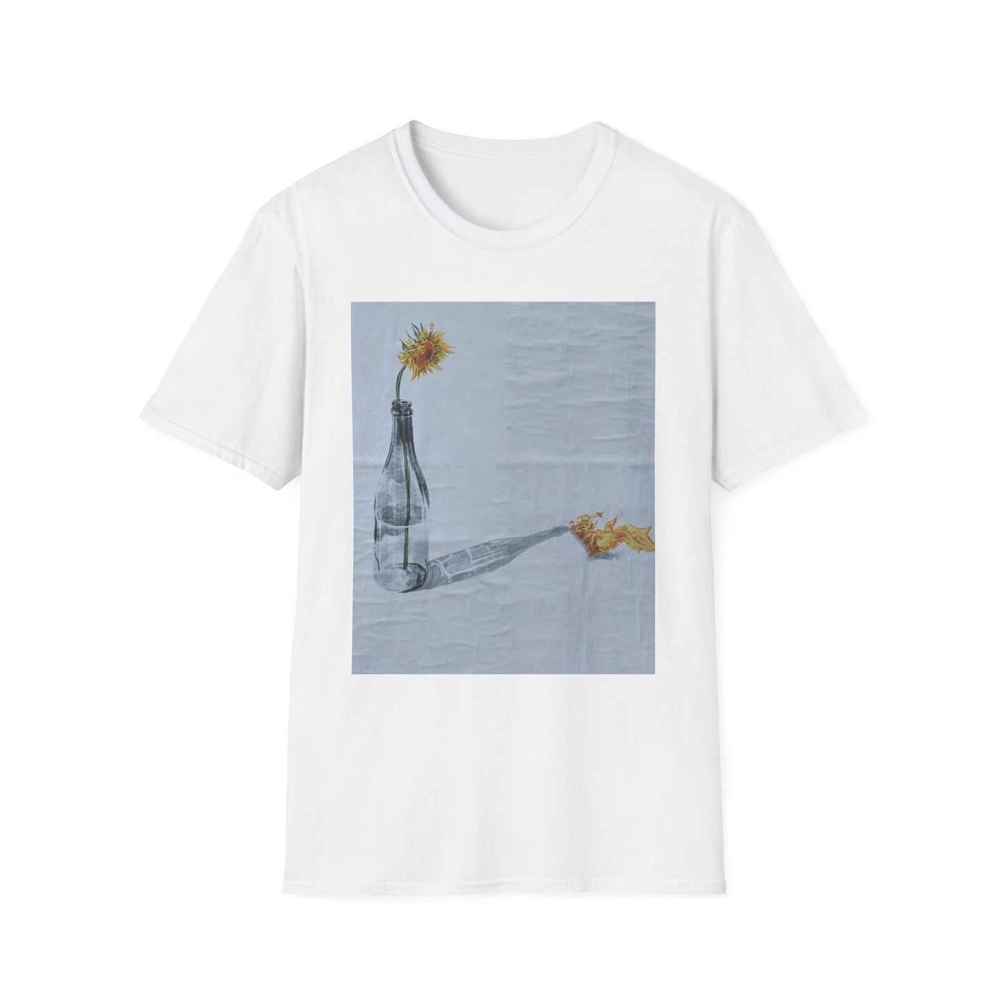 Artistic Floral Bottle T-Shirt for Creative Souls, Casual Wear, Gift for Art Lovers, Summer Fashion, Unique Graphic Tee