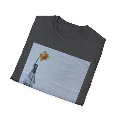 Artistic Floral Bottle T-Shirt for Creative Souls, Casual Wear, Gift for Art Lovers, Summer Fashion, Unique Graphic Tee