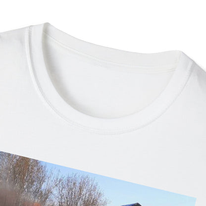 Unisex Softstyle T-Shirt - Vintage Fire Scene, Casual Wear, Outdoor Events, Gift for Fire Enthusiasts, Unique Art Tee, Festival Fashion