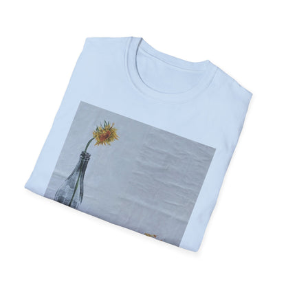 Artistic Floral Bottle T-Shirt for Creative Souls, Casual Wear, Gift for Art Lovers, Summer Fashion, Unique Graphic Tee