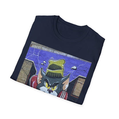 Urban Cartoon Graphic Tee, Unisex Softstyle T-Shirt, Streetwear Fashion Shirt, Fun Gift for Fans, Casual Everyday Wear