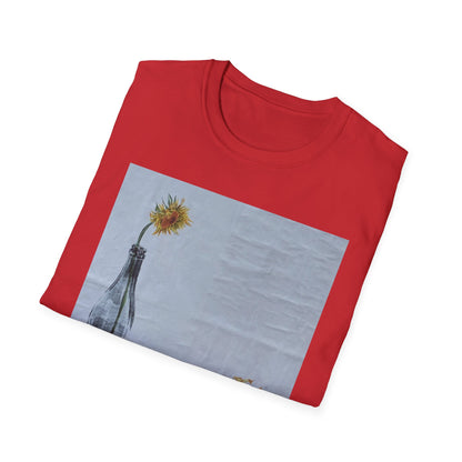 Artistic Floral Bottle T-Shirt for Creative Souls, Casual Wear, Gift for Art Lovers, Summer Fashion, Unique Graphic Tee