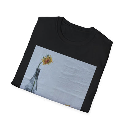 Artistic Floral Bottle T-Shirt for Creative Souls, Casual Wear, Gift for Art Lovers, Summer Fashion, Unique Graphic Tee